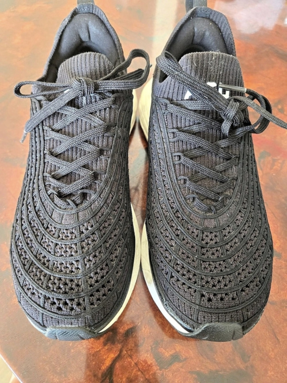 APL TechLoom Zipline Black & White Knit Sneakers